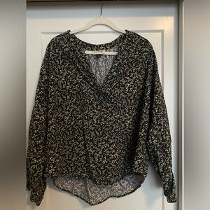 Ribbed Corduroy-Velvet Like Blouse